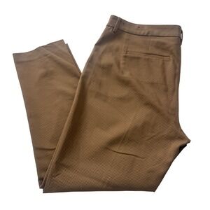 Liverpool Womens Brown Micro Diamond Print Tapered Dress Pants 16/33 Mid Rise